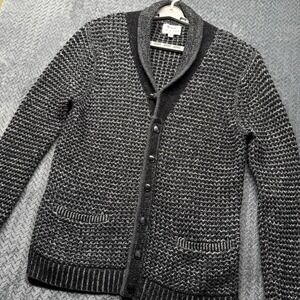 Rag & Bone Cardigan Sweater XL Wool Black Gray Shawl Collar Neiman Marcus Target